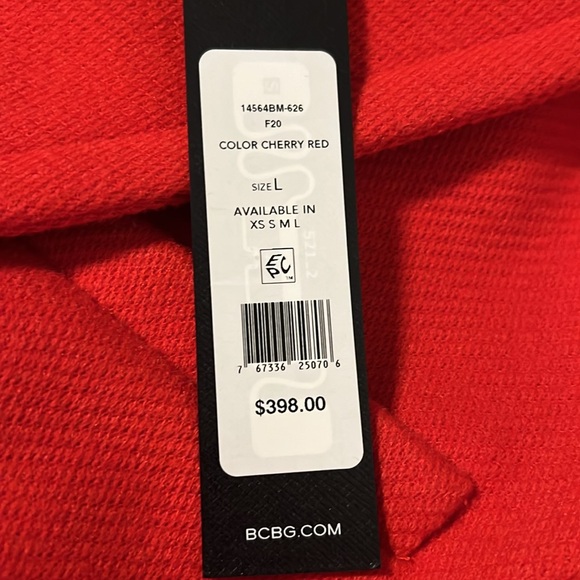 Cherry red BCBGMAXAZRIA coat size large - Picture 6 of 12